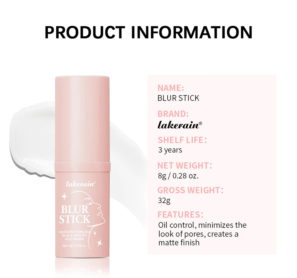 Blur Stick Invisible Pore Primer Moisturizing Face Primer Makeup Base Oil-control Water & Sweat Resistant Matte Barrier Primer