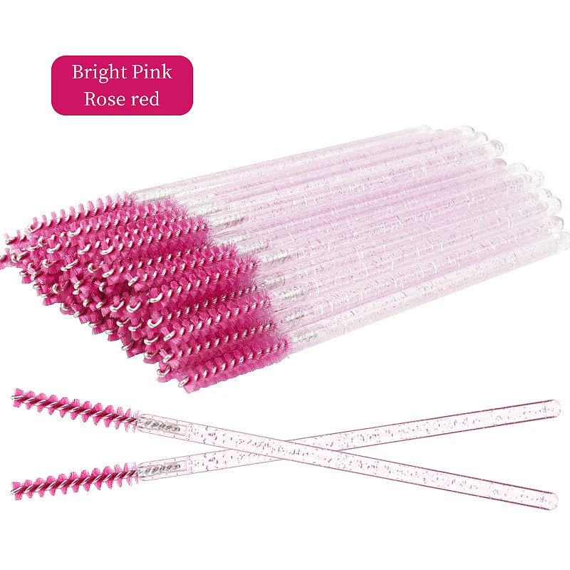 200/500 Pcs Eyelash Brushes Disposable Crystal Fine Head Eyebrow Brush  Mascara Wand Applicator Lashes Extension Makeup Tools