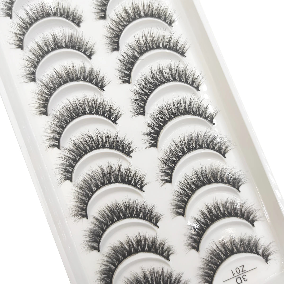 10 Pairs Natural 3d Mink Lashes Soft False Eyelashes Cross Messy Dense Eye Lashes Extension Makeup Faux Cils Cat Mini