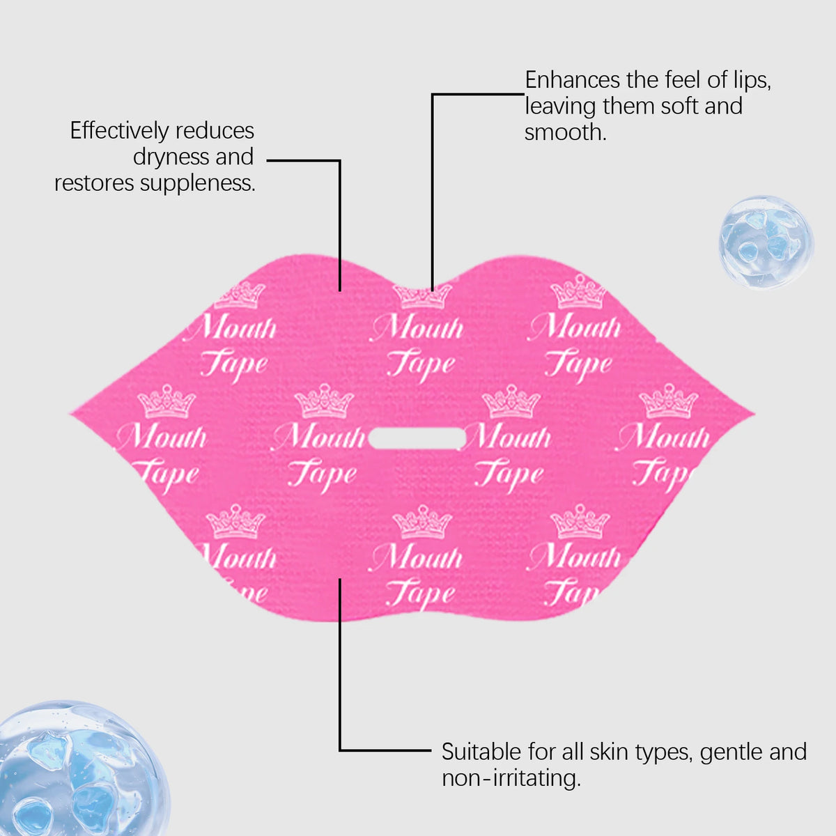 Mouth Tape Lip Care Sleeping Patch Hydrating Moisturizing Collagen Hyaluronic Acid Soft Breathable  Lips Night Mask 30 Patches