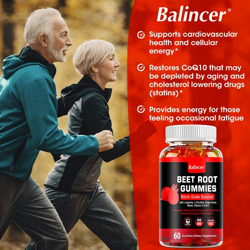 Potent Beetroot Gummies - Supports Blood Pressure and Circulation, Maintains Heart Health, Dietary Supplement, Boosts Immunity