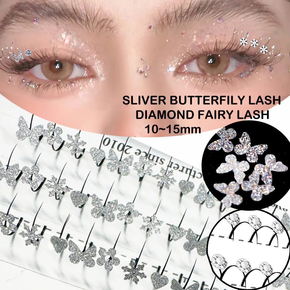Domi Lash 3D Halloween Cosplay Eyelashes Christmas Diamond Glitter Snow Santa Cat Design False Individual Lash Party Eye Makeup