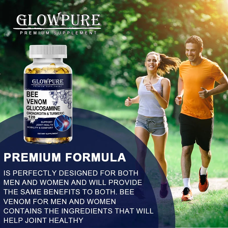 Glucosamine & Turmeric Extra Strength Capsules for Joint & Muscle Health,  Mobility, Flexibility Supplement