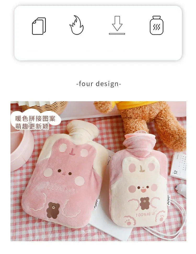 Cute Large Warmer Hot Water Bag for Period Pain Stuffed Menstrual Colic Heater Plush Hand Warmer Seed Guatero Bottle