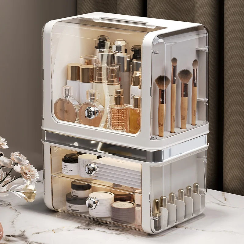 Storage box, cosmetics desktop, dust-proof, high-end drawer-type dressing table, lipstick and skin care products
