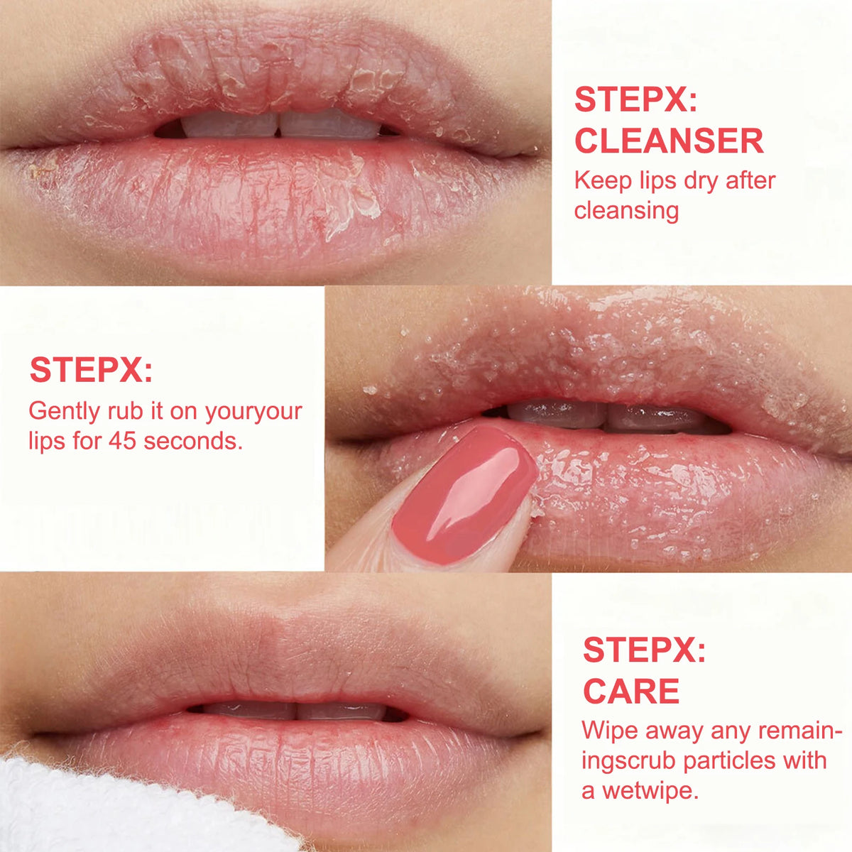 ZaiDoc 2Psc Lip Scrub Exfoliator Smooth Hydrate Dry Chapped Lips Gentle Lip Care Set with Moisturizing Formula 22g Each