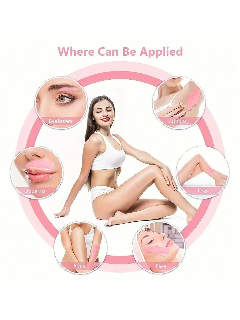 Waxing Kit Hair Removal Women Men Wax Warmer Hair Removal At Home With 5 Bags Wax Beans Body Waxing For Eyebrows Nose Cheeks Arm