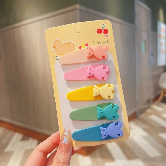 2026 New 5PCS/SET Korean Sweet Style Cute Bow Cloud Wave Hair Clips  No Hurt Hair BB Clips for Baby Girls Toddler Accessories