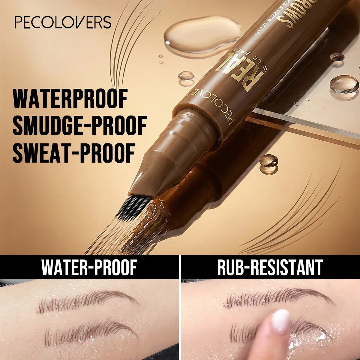 1Pc Waterproof Liquid Eyebrow Pencil,3D Wild Waterproof & Sweatproof Eyebrow Pencil,Perfect Gift for Christmas Makeup