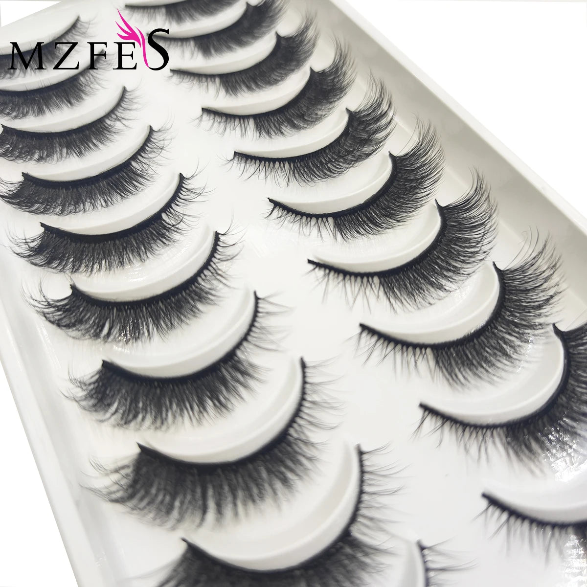 10 Pairs Natural 3d Mink Lashes Soft False Eyelashes Cross Messy Dense Eye Lashes Extension Makeup Faux Cils Cat Mini