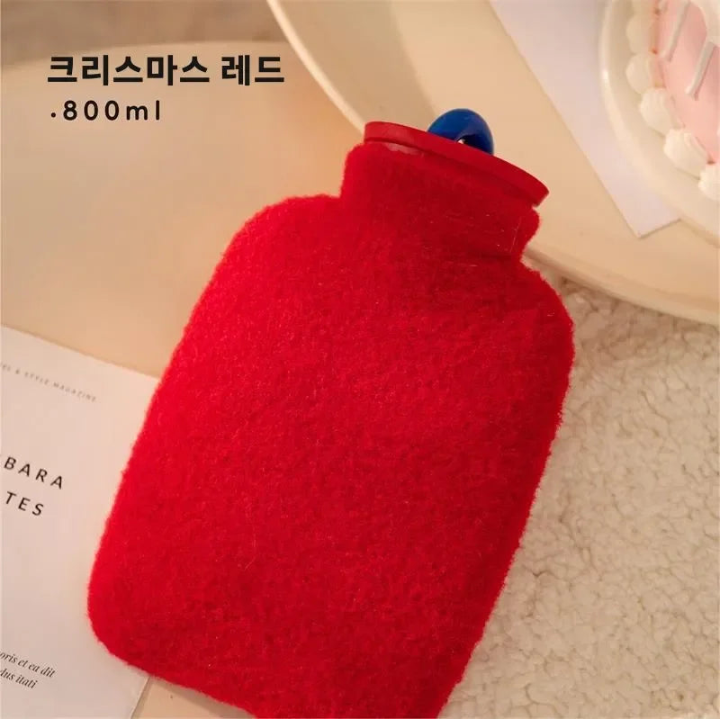 350/800ML Hot Water Bottles Bag Water-filling Hot-water Bag for Female Warm Belly Hands and Feet Keep Hand Warmer Hot WaterBag