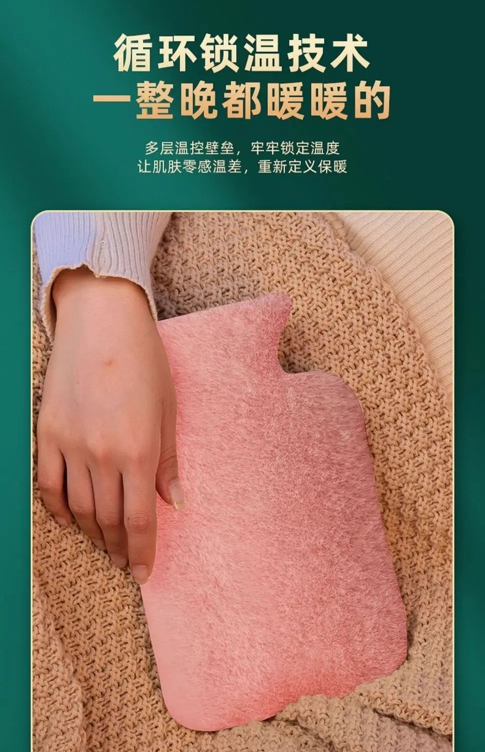 2025 Hot Water Bottle with Cover 1L for Bed Hand Foot Warmer Hot Water Bag Neck Shoulder Pain Menstrual Cramps Hot Compress