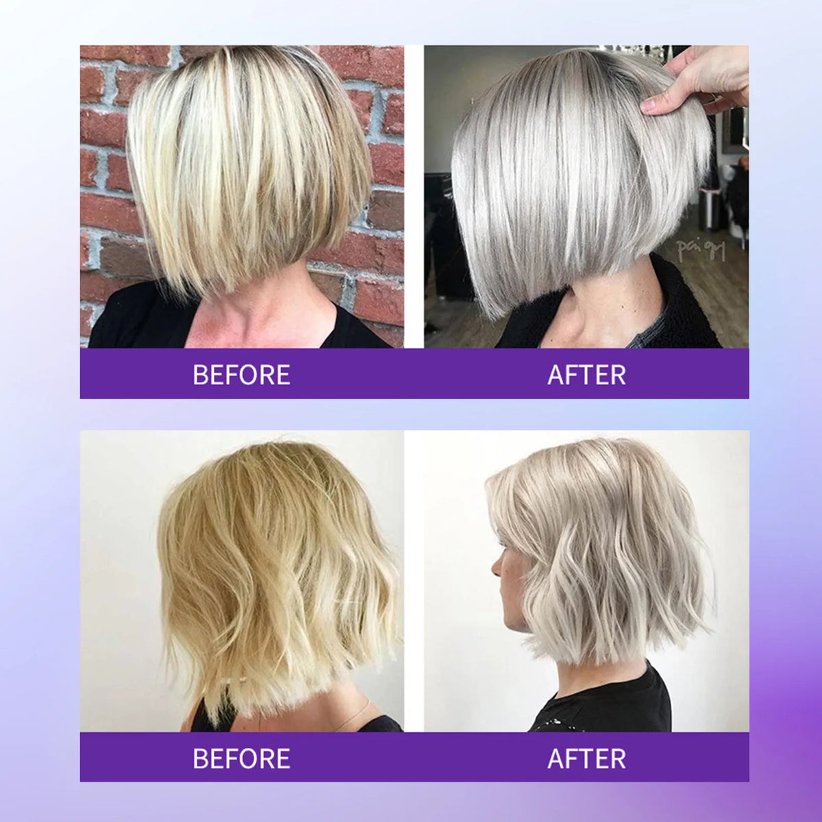 Color Fixing Purple Shampoo Lock Color Cover Gray Hair Fade Yellow After Bleach Hair Dye Long Lasting Non-irritating Care