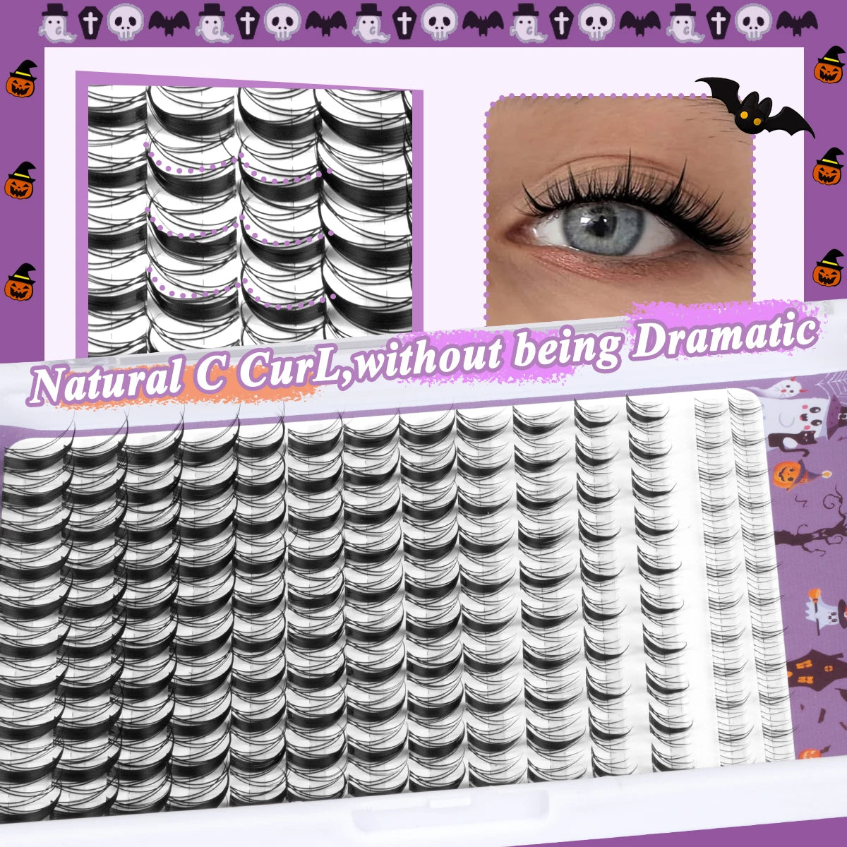 DIY Lash Clusters Wispy Eyelash Extensions Eyelashes Clusters with Lower Lashes Reusable Halloween Christmas Makeup