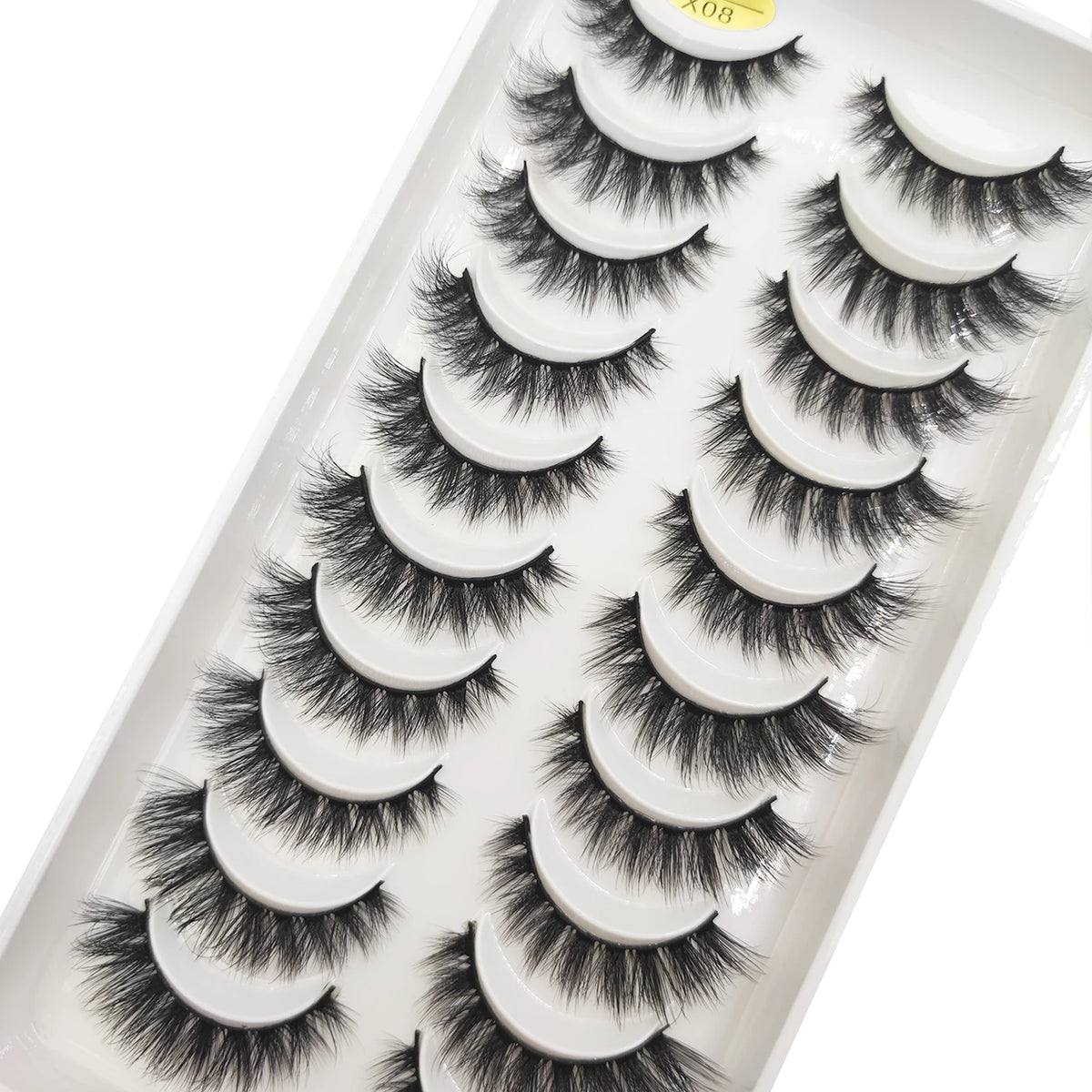 10 Pairs Natural 3d Mink Lashes Soft False Eyelashes Cross Messy Dense Eye Lashes Extension Makeup Faux Cils Cat Mini