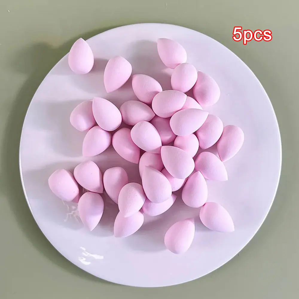 5/15pcs Mini Makeup Sponge Wet&Dry Dual-use Beauty Sponge Pink Slanted Droplet Shaped Makeup Powder Puff Beauty Tools
