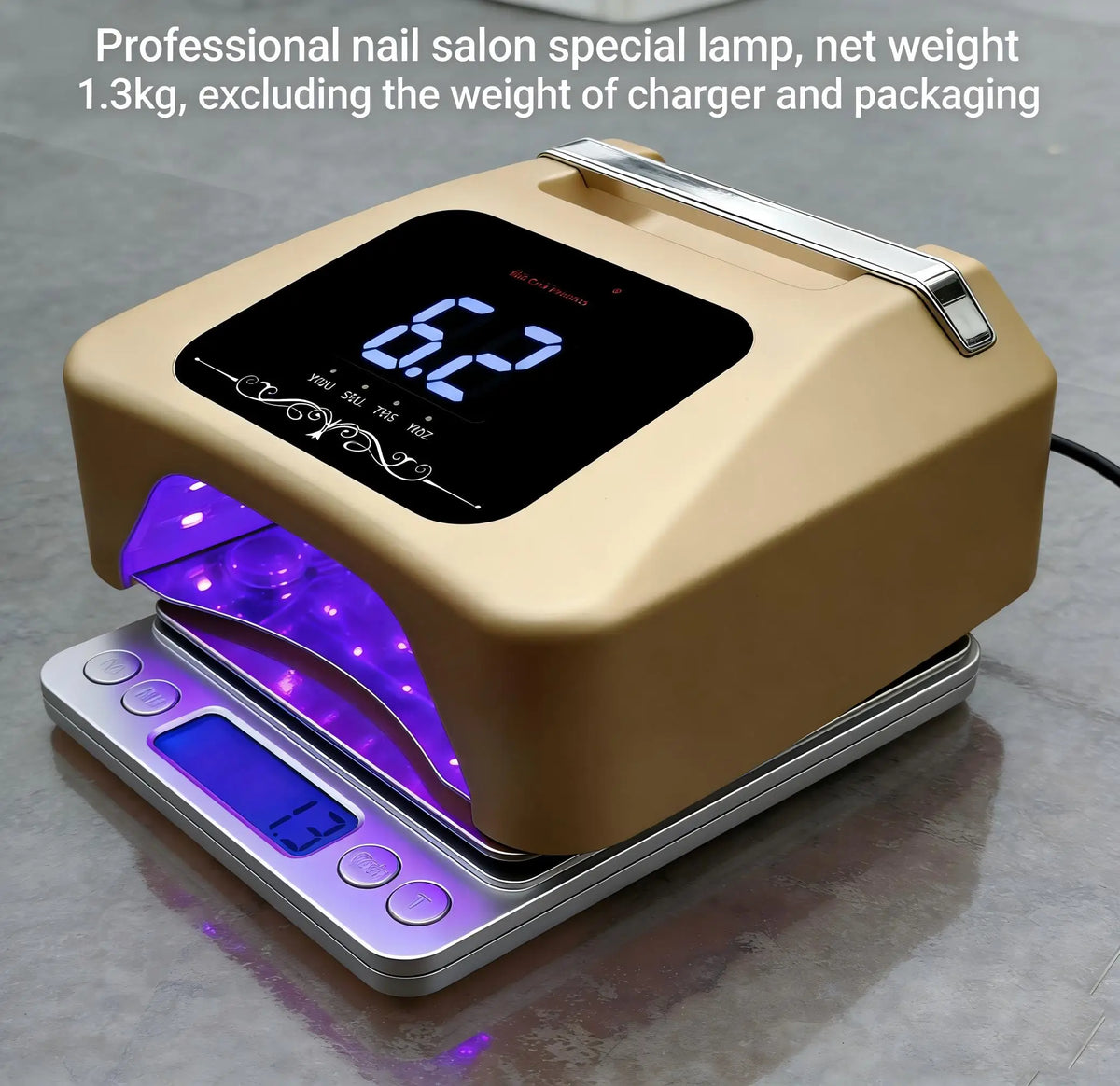 Professional 72W Rechargeable UV LED Nail Lamp with 36pcs LED Bulbs Multi-Timer Cordless Nail Dryer for Salon Manicure