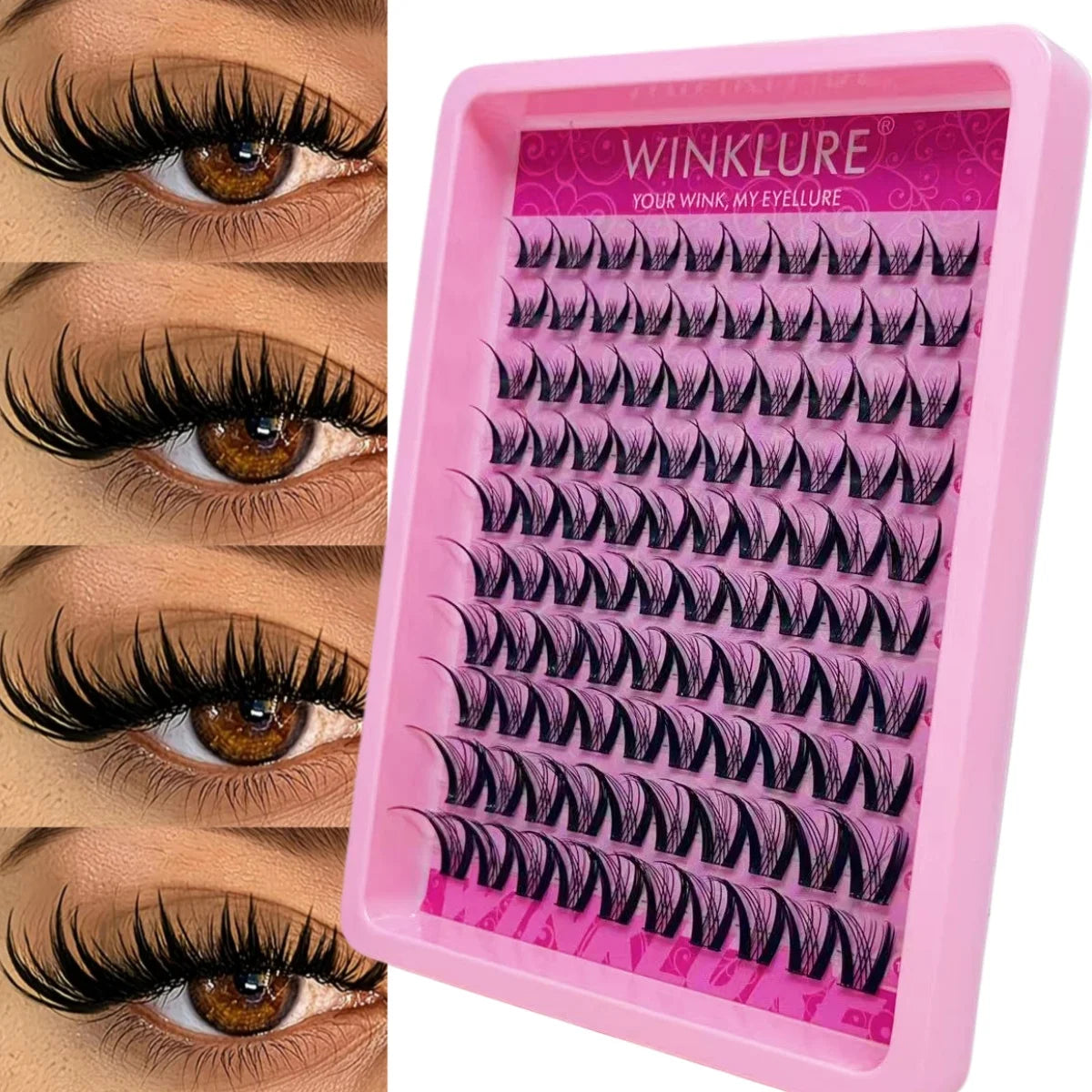 WINKLURE Clusters of False Eyelashes, 8-16Mm, Natural And Thin, Reusable, Perfect for Halloween, Christmas, Valentine'S Day Gift