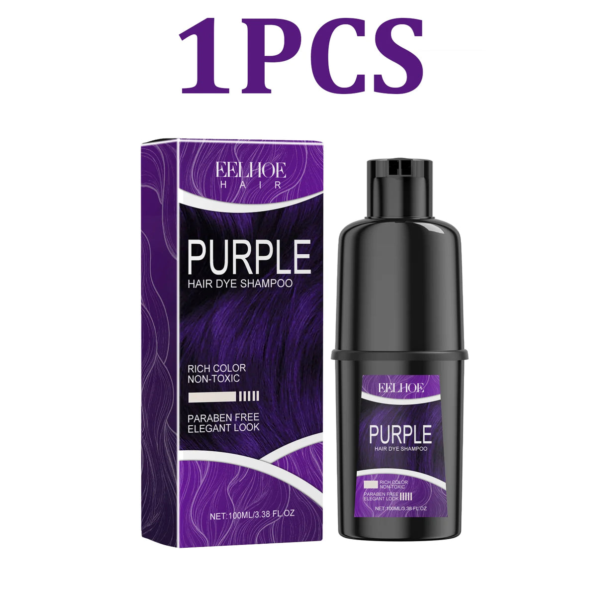 Purple Natural Herbal Hair Color Shampoo For Gray Hair Coverage Long Lasting Color Enhancing Care Nourishing Coloring Shampoo