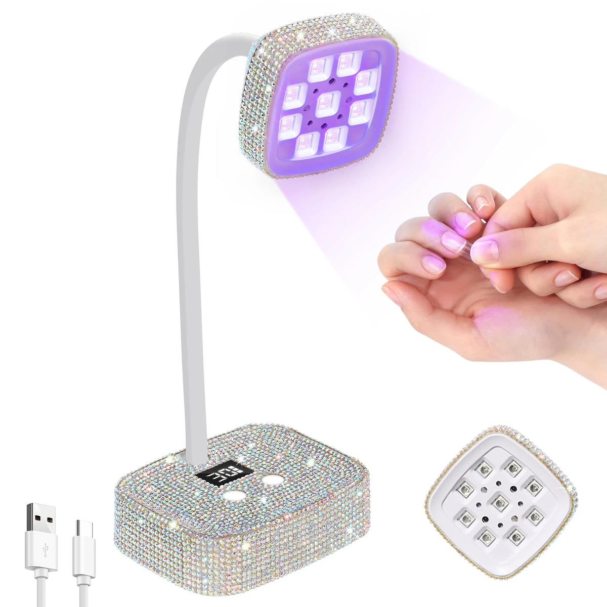 360 Bendable Professional Nail Lamp 9 LEDS UV Nail Dryer Auto Sensing Touch Control Fast Drying Nail Light  Nail Lamp