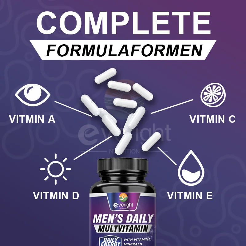 Men's Multivitamin – Immune Boost with Vitamins A, B12, C, D | Daily Energy & Non-GMO