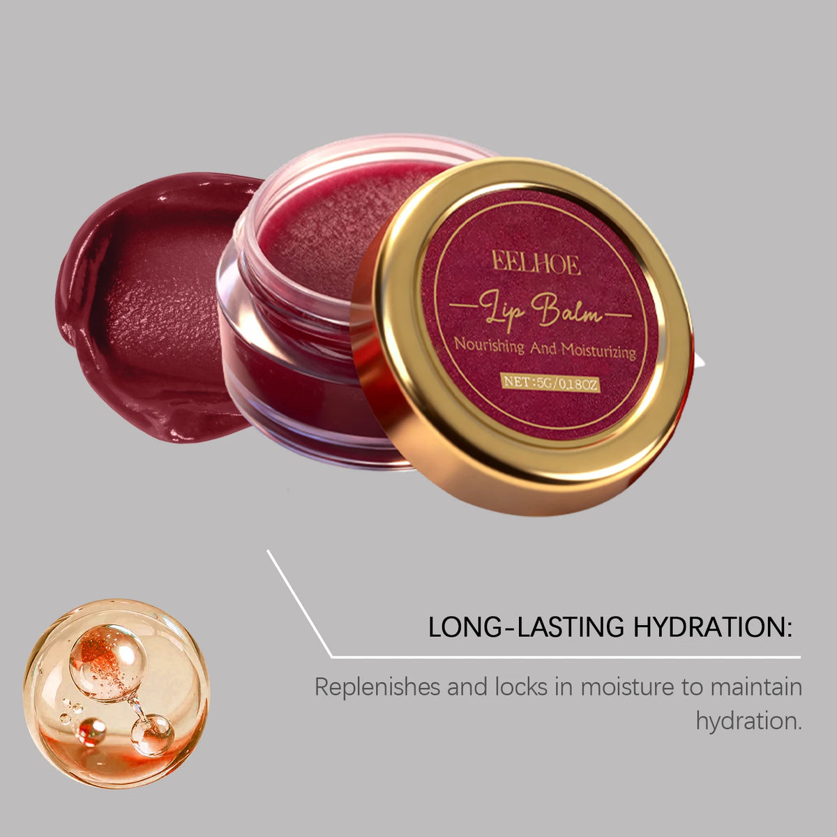 Beetroot Red Tinted Lip Balm Deep Nourishing Moisturizing Lip Care Smooth Anti Crack Shea Butter Moisturizing Plump Lip Balm
