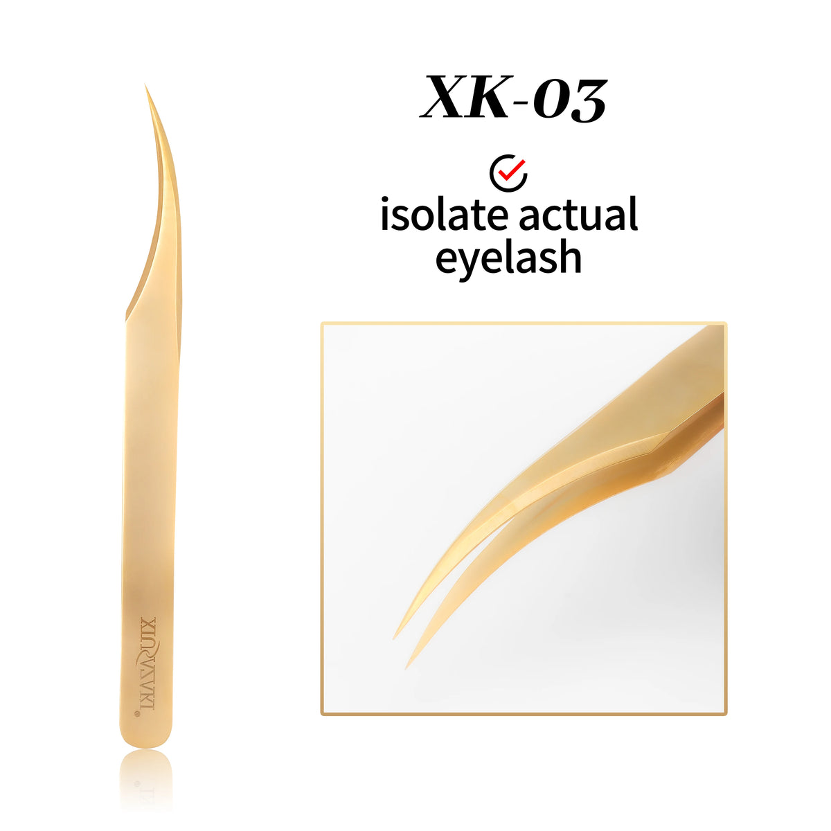XIUSUZAKI High Precision Eyelash Extension Tweezer Fiber Tips for False Lash Extensions Stainless Steel Tweezers Makeup Tools