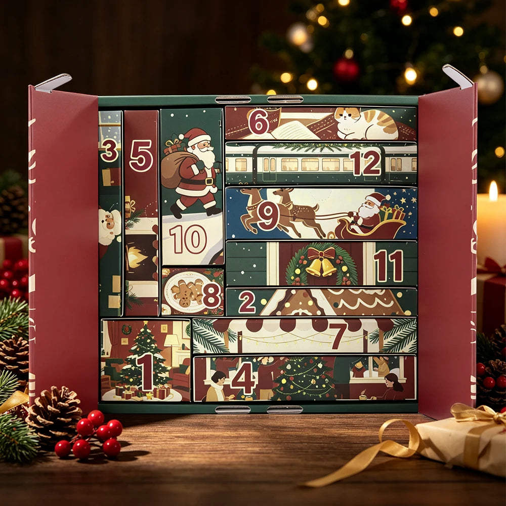 Makeup Set Christmas Advent Calendar Countdown Surprise Gift Set Decoration Christmas Present for Girlfriend Mom Ladies Women