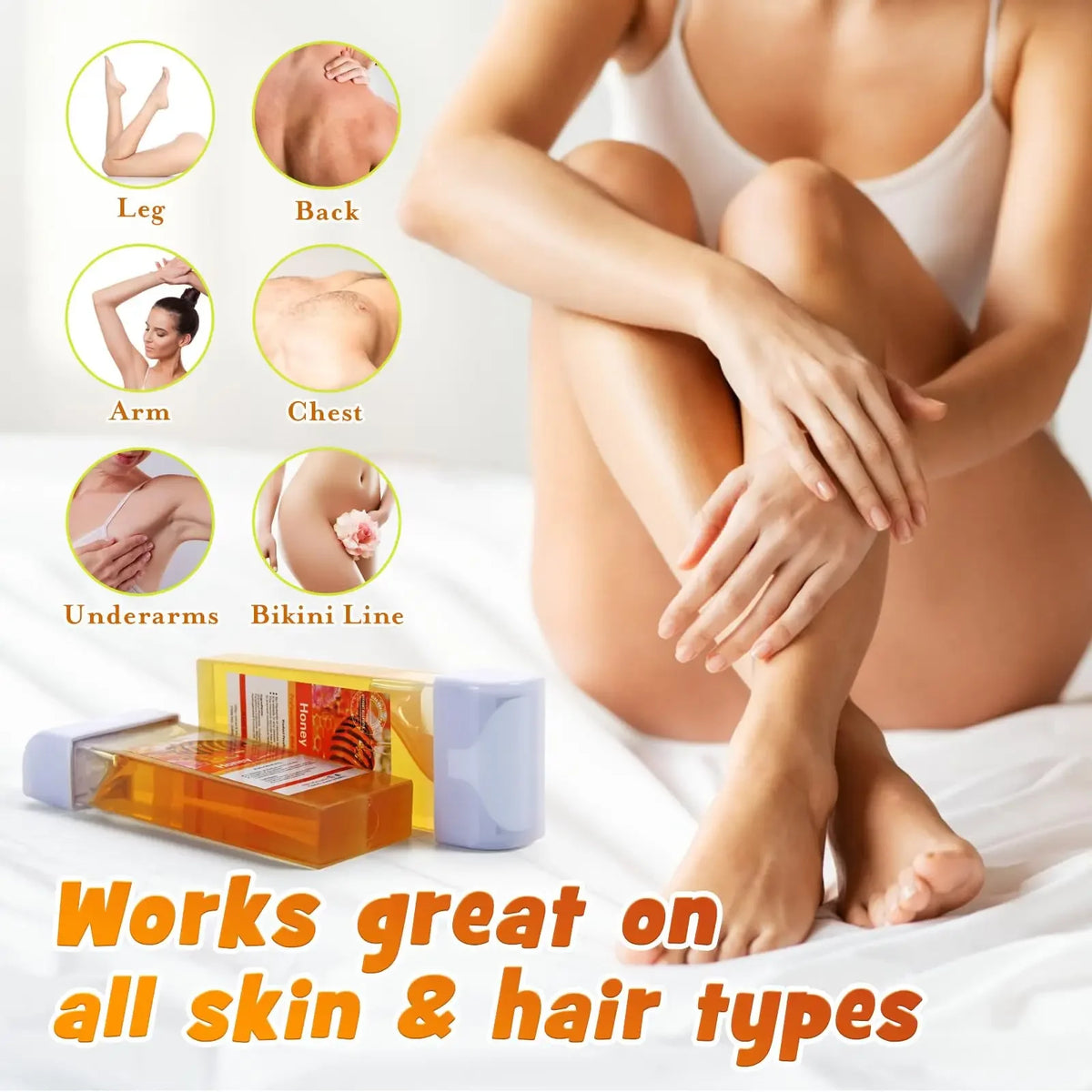 100g Rose Roll on Wax Roller Refill Painless Hair Removal Cartridge for Bikini & Body Depilatory Wax Warmer Compatible