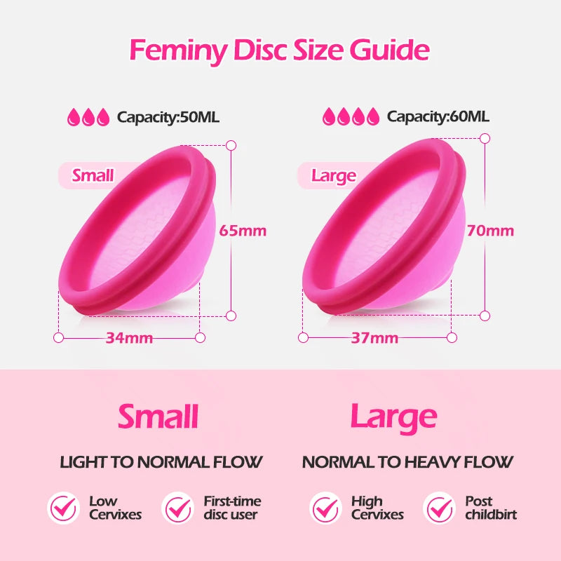 20pcs Women's Menstrual Collector Medical Grade Silicone Certified Menstruation Period Disco Menstrual Monthly Cup Alternative