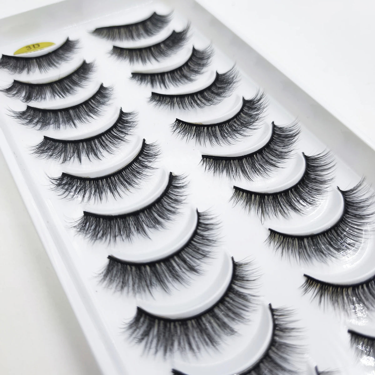 10 Pairs Natural 3d Mink Lashes Soft False Eyelashes Cross Messy Dense Eye Lashes Extension Makeup Faux Cils Cat Mini