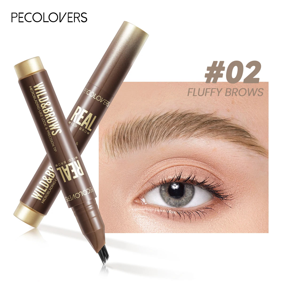 1Pc Waterproof Liquid Eyebrow Pencil,3D Wild Waterproof & Sweatproof Eyebrow Pencil,Perfect Gift for Christmas Makeup