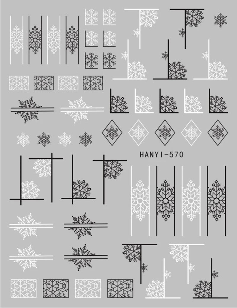 3d Nail Art Stickers Winter Christmas Trees Snow Mountains Xmas Snowflakes Decals For Nails Decoration Manicure Salon Beauty