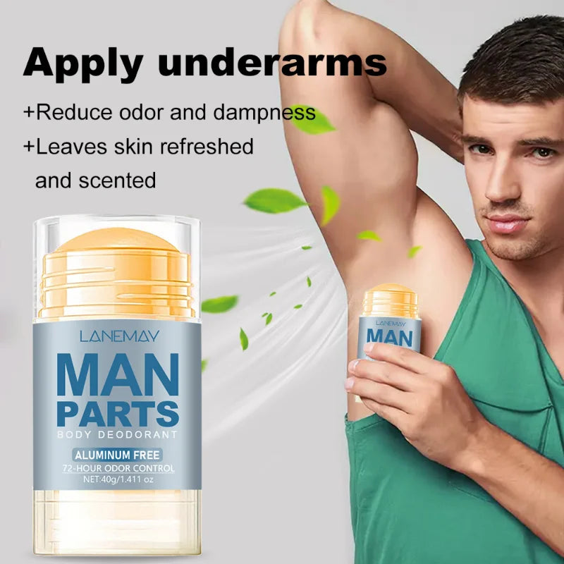 Men's Deodorant Stick Glycerin & Mint Lasting Body Underarm Odor Eliminator Fresh Scent Anti-perspirant For Men 72h Protection