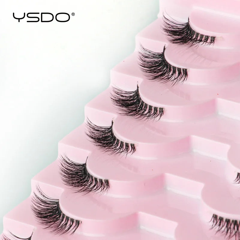 YSDO 5/10 Pairs Natural Eyelash Extension Hand Made Maquilagem Fluffy Fake Half Lashes Soft 3D Mink Lashes Makeup Faux Cilios