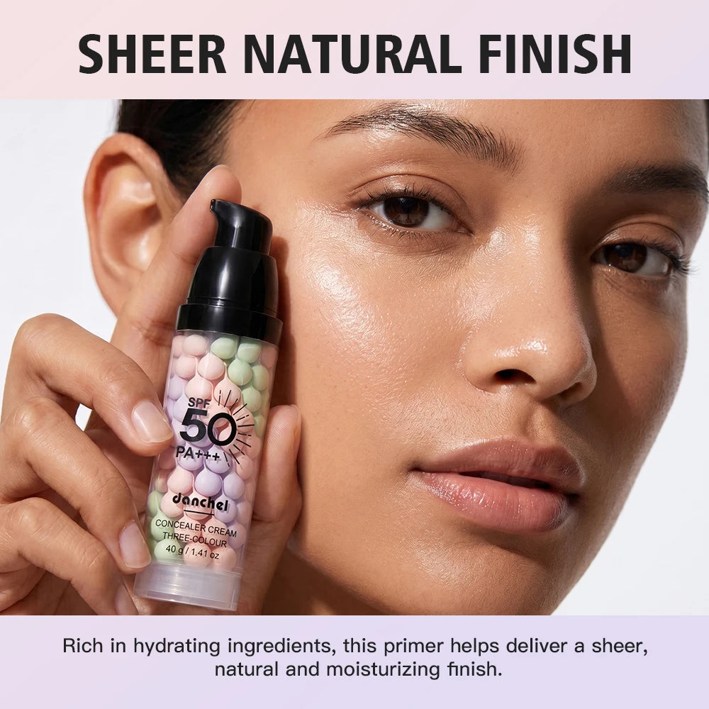 Three Color Press Release Cream Concealer Isolation Makeup Facial Base Brightening Hydrating Liquid Concealer Face Primer Glow