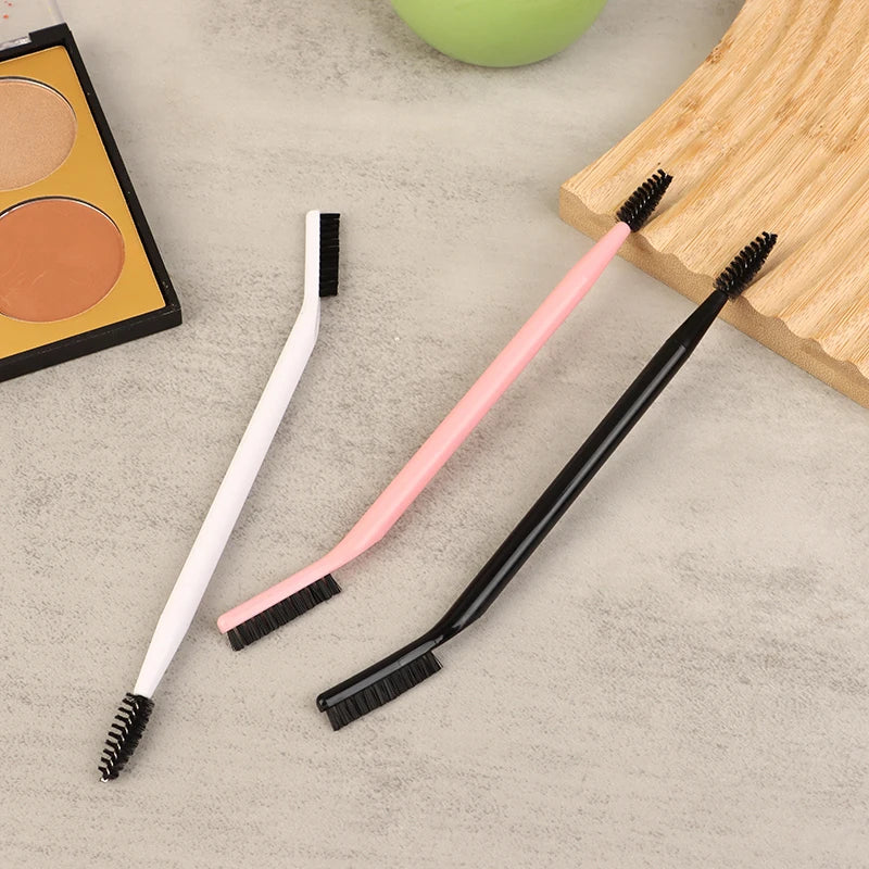 Double Headed Eyebrow Brush Eyelash Comb Reusable Salon Makeup Tool For Brow Grooming Eyelash Shaping