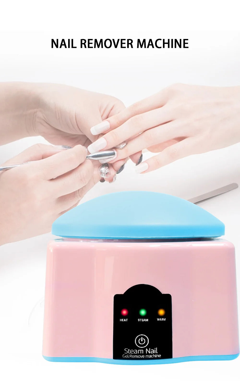Electric Steam Gel Nail Remover Upgraded Acrylic Nail Polish Removal Box Nail Polish Beauty Salon Machine for Nail Gel Polish