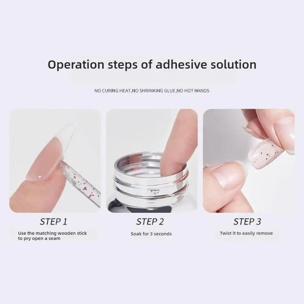 Professional Nail Polish Remover Gel Nail Glue Remover Glue Off for False Nails No Damage Press-on Nails Removal