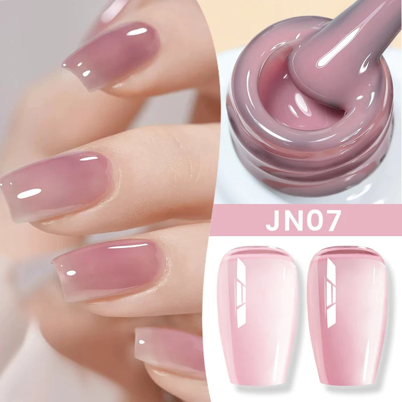 BORN PRETTY 10ml Jelly Nude Gel Nail Polish 50 Colors Semi Transparent Nail Art Nail Supplies Soak off UV LED Nails Gel Varnish