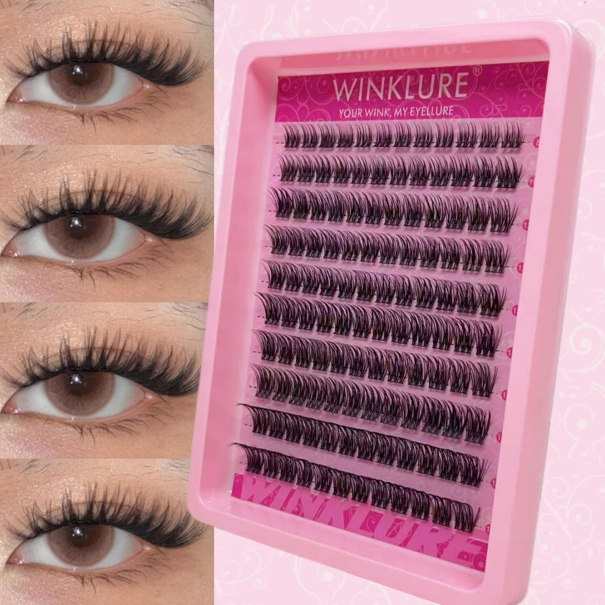 WINKLURE Clusters of False Eyelashes, 8-16Mm, Natural And Thin, Reusable, Perfect for Halloween, Christmas, Valentine'S Day Gift