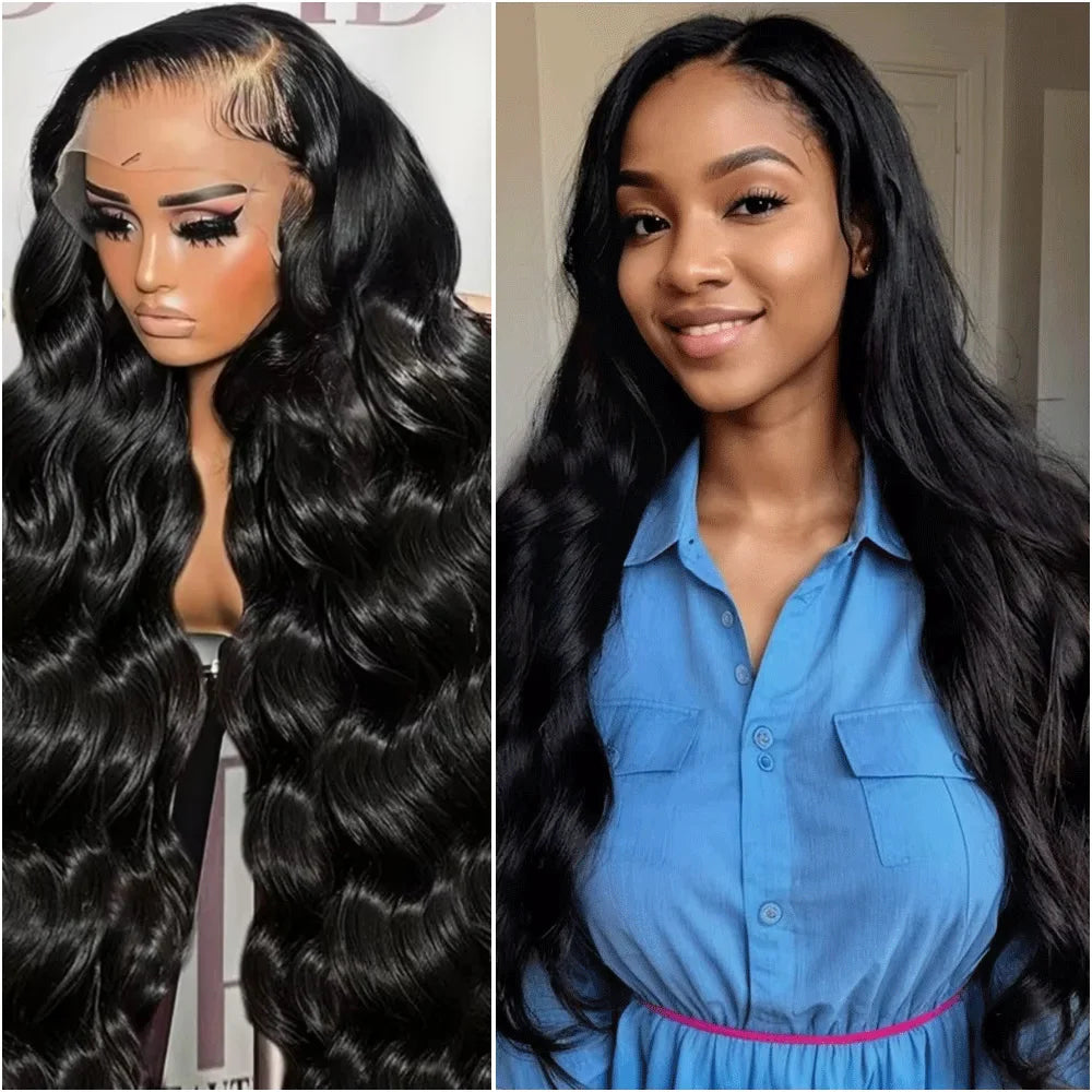 13x6 HD Transparent Lace Front Wigs 5x5 13x4 Body Wave Lace Frontal Wig  40 Inch Brazilian Preplucked Human Hair 200% Density