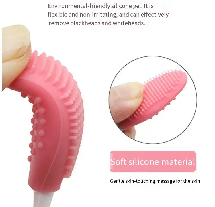 1-5pcs Skin Care Lip Exfoliating Facial Cleansing Face Scrub Nose Brush Blackhead Remove Silicone Double-Sided Skin Care Tool