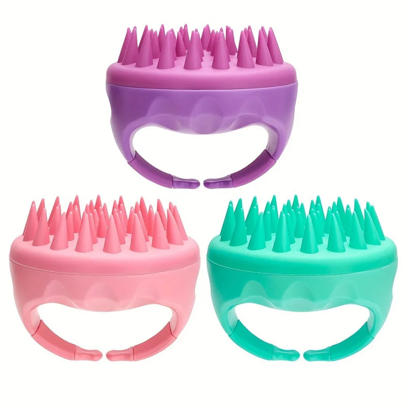 1 Gentle Silicone Scalp Massage Shampoo Brush - Anti-allergy Handheld Hair Shampoo Device，For Removing Dandruff，No Battery Requi