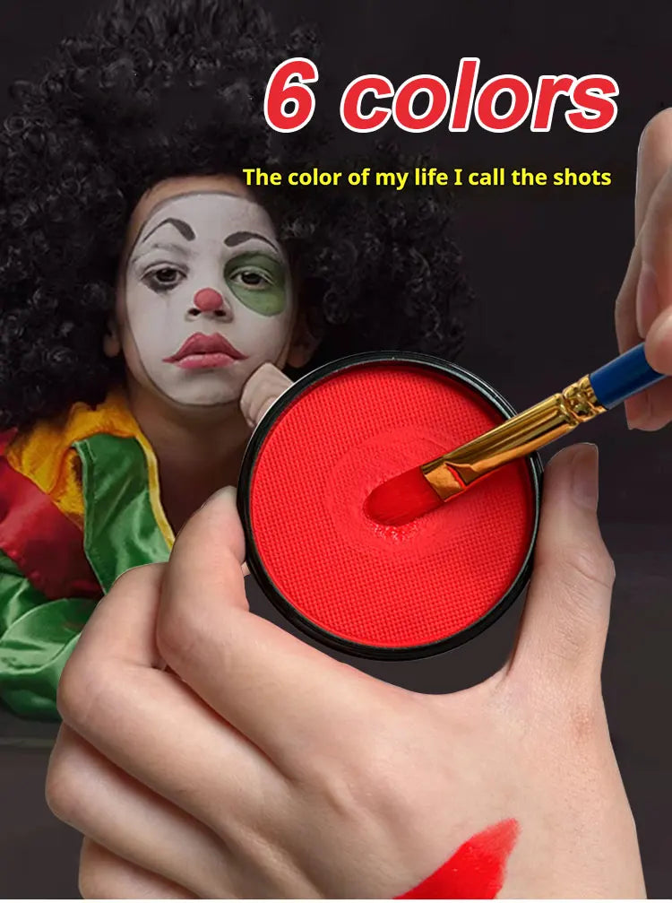 30g Monochrome Water Soluble Face Body Paint Vibrant DIY Makeup for Christmas Parties Long-Lasting Professional Quality Cosmetic
