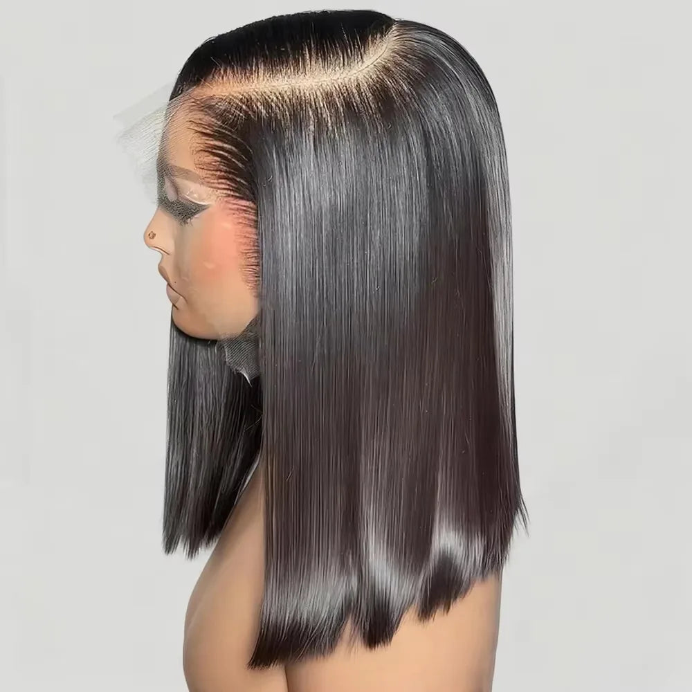 13x4 13x6 HD Bone Straight Bob Lace Frontal Human Hair Brazilian Short Bob Wig 250% Density Straight Natural Bob Wigs  5x5 Glueless Wig For Women