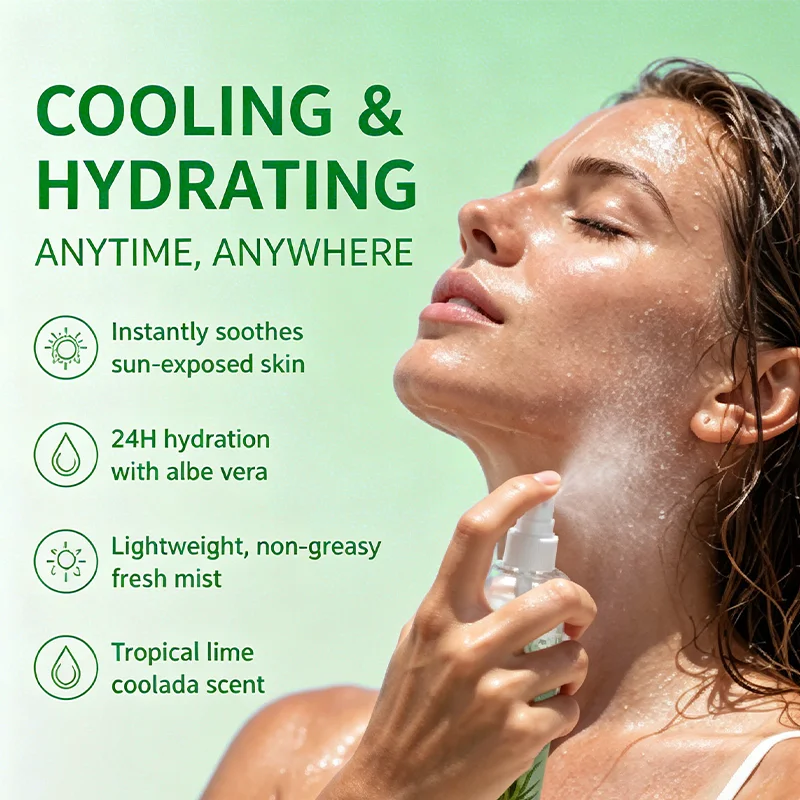 YUITIKUE Aloe Vera After Sun Repair Spray Cooling Hydrating Mist Soothe Sunburn Skin 24H Long Lasting Moisturizer
