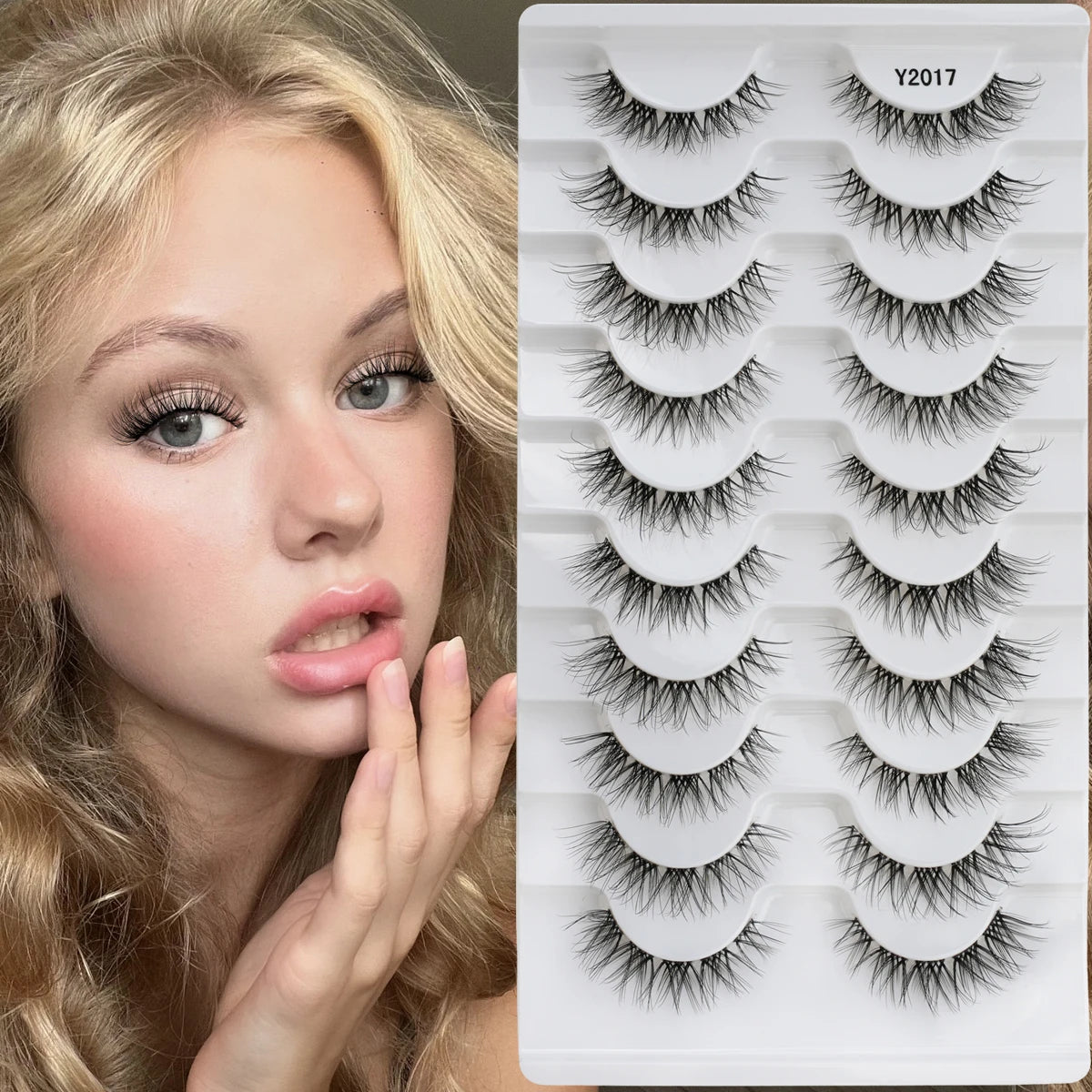 YSDO 5/10 Pairs Natural Eyelash Extension Hand Made Maquilagem Fluffy Fake Half Lashes Soft 3D Mink Lashes Makeup Faux Cilios