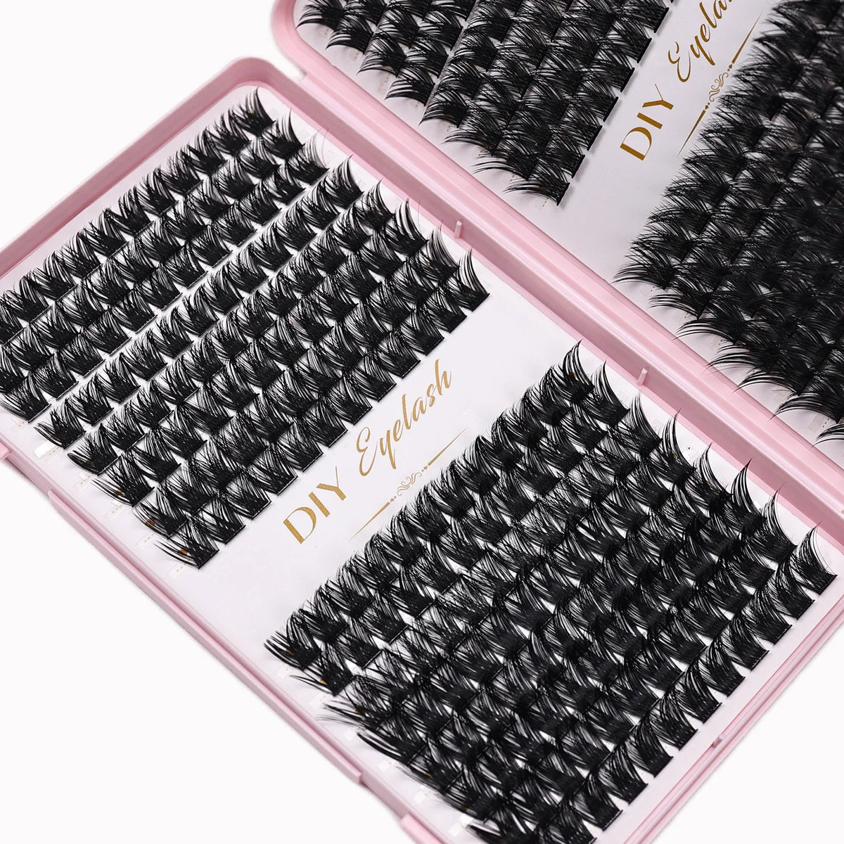 Individual Lashes 10-14mm 384pcs Cluster Lashes Natural Look Mixed Tray DIY Eyelash Extension Volume Clusters Eyelashes