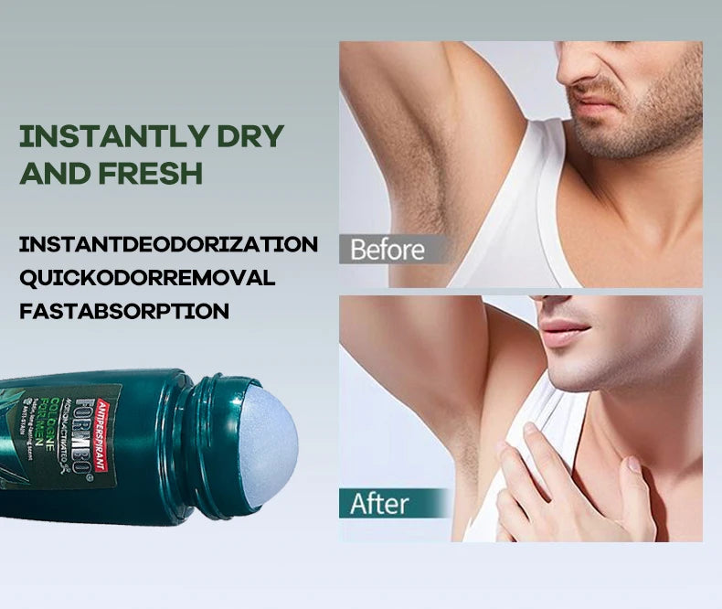 48H Men Antiperspirant Deodorant, Motion-Activated Anti-Perspirant Roll On, Anti-Stain Refreshing Body Odor Remover, 4 Scents f